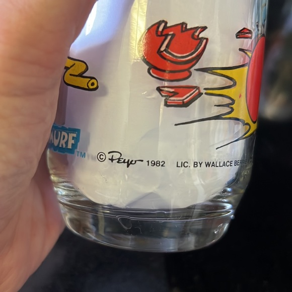 2 1982 Vintage Smurf Glasses Papa Smurf & Smurfette - Picture 3 of 7